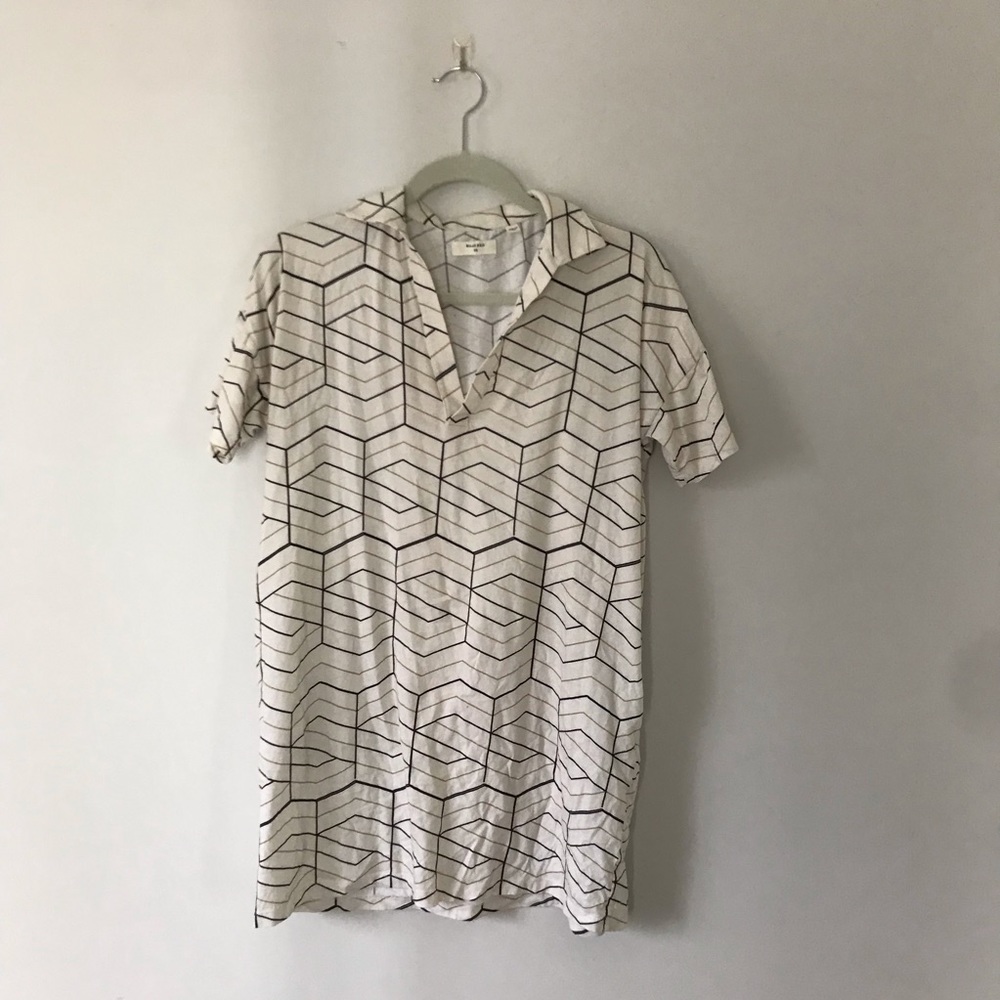 Billy Reid Geometric Pattern T Shirt Dress Polo
